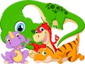 Collection set dinosaur with baby Royalty Free Stock Photo