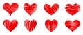 Collection set of doodle hearts isolated on white background. hand drawn of icon love. vector illustration Royalty Free Stock Photo