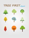 Different trees collection isolated on white - Vector Royalty Free Stock Photo