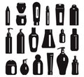 Collection of Set with Garbage Objects Stock isolated vector isolated silhouettes Royalty Free Stock Photo