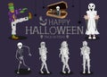 Collection set of halloween monster costume Royalty Free Stock Photo