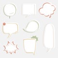 Collection set of hand drawing frame border, blank speech bubble balloon, think, speak, talk, text box, banner Royalty Free Stock Photo