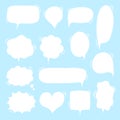 Collection set of hand drawing frame border, blank speech bubble balloon, think, speak, talk, text box, banner Royalty Free Stock Photo