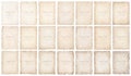 Collection set old parchment paper sheet vintage aged or texture isolated on white background