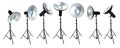 Collection set of professional studio lighting equipment Royalty Free Stock Photo