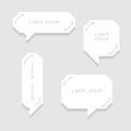 Collection set of retro 8 bit pixel sweet cute black and white color speech bubble balloon think,speak,talk,template