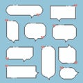 collection set of retro game 8bit pixel speech bubble balloon with heart