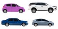 Collection set side view car isolated on white background with clipping path Royalty Free Stock Photo