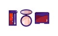 Collection, set of symbols and associations of feminism Cosmetics. Women's rights day, international women's day