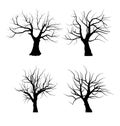 Collection Set of Trees Silhouettes isolated Royalty Free Stock Photo