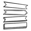 Collection set wooden sign Illustration hand drawn sketch doodle for element Royalty Free Stock Photo