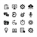 Settings and Configuration Solid Icons Set for System and Application Management Royalty Free Stock Photo