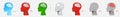 Collection of seven android heads. Image of artificial intelligence. Vector