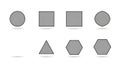 Set of Flat Design Geometric Shapes with Drop Shadows Royalty Free Stock Photo