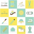 collection of sewing equipment. Vector illustration decorative design