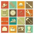 collection of sewing equipment. Vector illustration decorative design