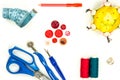 Collection of sewing items Royalty Free Stock Photo