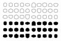 Collection of Shield and Badge Shapes - Outline and Solid Fill Royalty Free Stock Photo