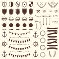 Collection of shields, badges and labels. Vector design elements Royalty Free Stock Photo