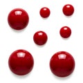 Collection of shiny red spheres on a white background Royalty Free Stock Photo