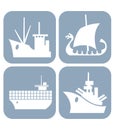 Collection of ship icons.