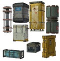 Collection of shipping crates