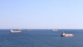 Ships Moored off the Port Town of Skagen