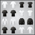 Collection of shirts and hoodies. Vector illustration decorative design