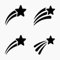 Collection of Shooting Star Icons for Space and Universe Design Royalty Free Stock Photo