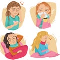 collection of sick people. Vector illustration decorative design