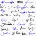 Collection of signatures Royalty Free Stock Photo