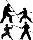 Collection silhouette combative vector sports Royalty Free Stock Photo