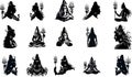 A collection of silhouette images of Lord ShivaÂ 