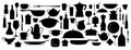 Collection of silhouette kitchen utensil. Royalty Free Stock Photo
