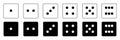 Collection of Silhouette and outline dice icon vector