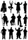 Collection of silhouettes of people of different professions