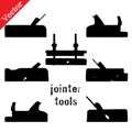 Collection of silhouettes woodworking tools