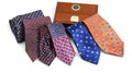Collection of silk ties in a wooden box Royalty Free Stock Photo