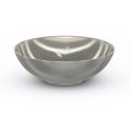 Collection of silver objects. Silver Empty rice bowl, isolated on white background. 3D Illustration.