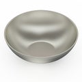 Collection of silver objects. Silver Empty rice bowl, isolated on white background. 3D Illustration.