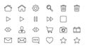 Clean Line Art Icons Set - Essential UI Elements Royalty Free Stock Photo