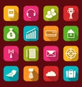 Collection simple flat icons of business and financial items, wi Royalty Free Stock Photo