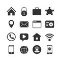 Collection of simple graphic icons representing modern communication Royalty Free Stock Photo