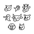 Collection of simple icons pets