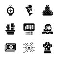 Collection of Simple Icons Representing Chinese Culture and Traditions