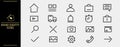 Collection simple icons of web and mobile.Outline Line User Interface Ui Icons