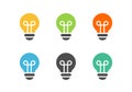 Collection of simple lightbulbs, simple light bulb icon set - Vector