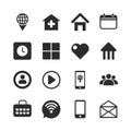 Collection of Simple Solid Icons for Modern Interface Design Royalty Free Stock Photo