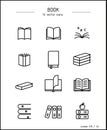Simple vector images of books, textbooks and catalogs