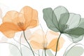 A collection of single-line art modern flower illustrations. One continuous line drawing featuring flowers Royalty Free Stock Photo